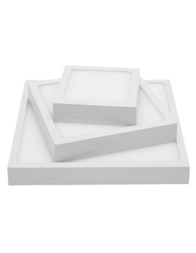 Plafonnier LED carré Roku 9cm blanc 6W 420Lm 3000K ou 4000K autres tailles