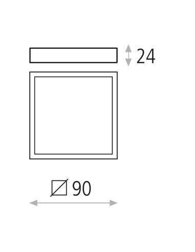 Plafonnier LED carré Roku 9cm blanc 6W 420Lm mesures 3000K ou 4000K