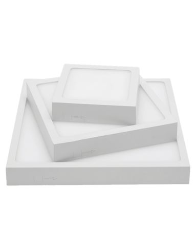 Plafón de techo LED cuadrado Roku 14cm blanco 12W 950Lm 3000K o 4000K otras medidas