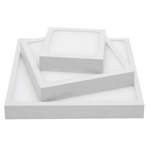 Plafonnier LED carré Roku 14cm blanc 12W 950Lm 3000K ou 4000K autres tailles