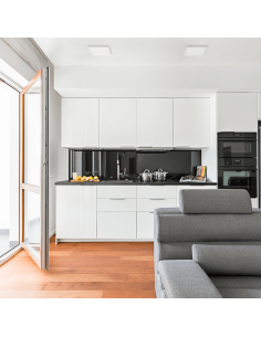 Plafonnier LED carré Roku 19cm blanc 18W 1450Lm 3000K ou 4000K 2