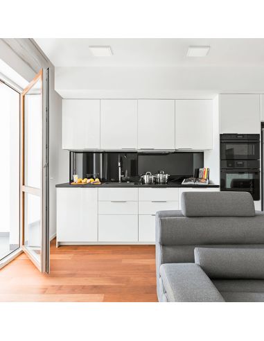 Candeeiro de teto LED quadrado Roku 19cm branco 18W 1450Lm 3000K ou 4000K ambiente