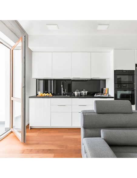 Plafón de techo LED cuadrado Roku 19cm blanco 18W 1450Lm 3000K o 4000K ambiente