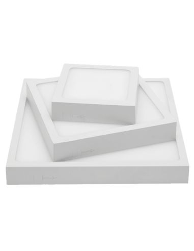 Plafón de techo LED cuadrado Roku 19cm blanco 18W 1450Lm 3000K o 4000K otras medidas