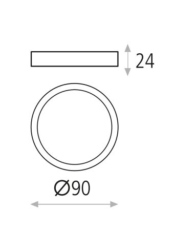 Plafonnier LED rond Kore 9cm blanc 6W 420Lm mesures 3000K ou 4000K