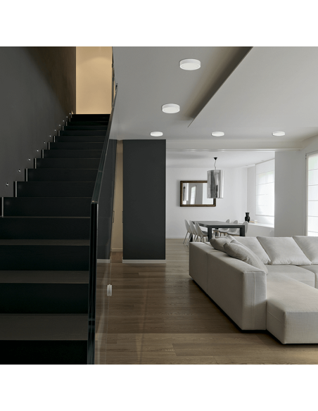 Lâmpada de teto LED redonda Kore 14cm branca 12W 950Lm 3000K ou 4000K ambiente