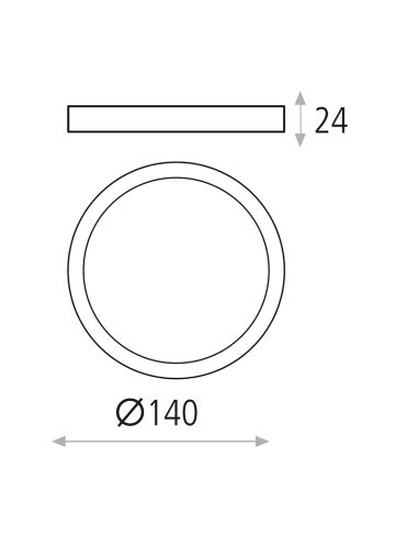 Plafón de techo LED redondo Kore 14cm blanco 12W 950Lm 3000K o 4000K medidas
