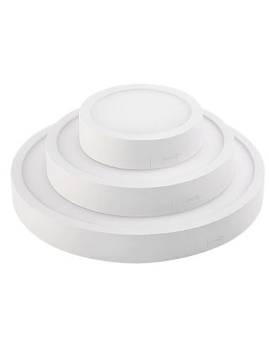 Lâmpada de teto LED redonda Kore 19cm branco 18W 1450Lm 3000K ou 4000K tipo de medidas
