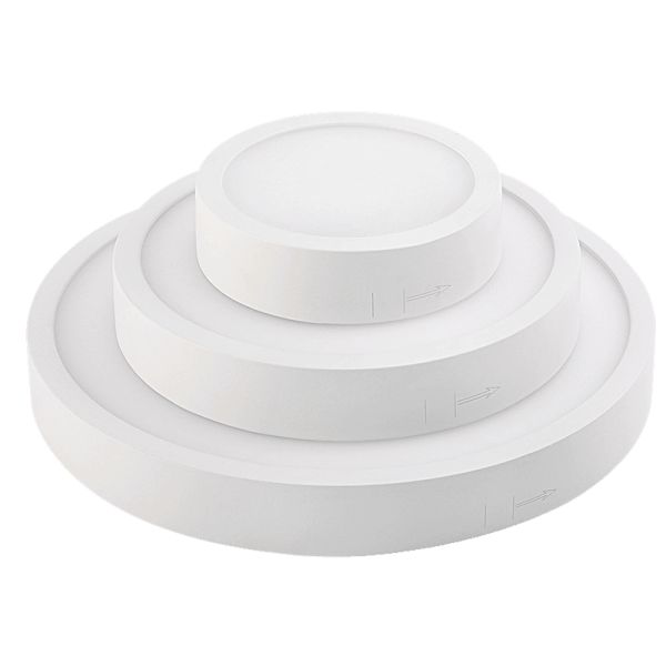 Plafonnier LED rond Kore 19cm blanc 18W 1450Lm 3000K ou 4000K type de mesures