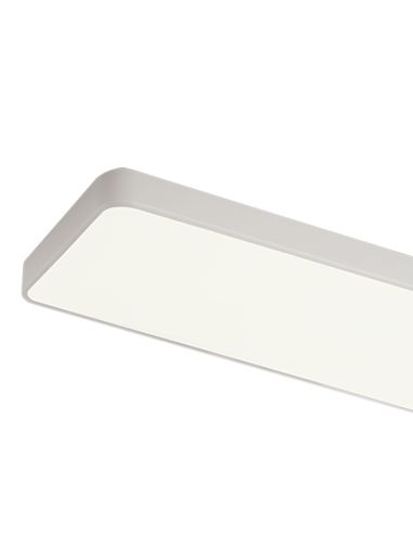 Plafonnier LED rectangulaire 120cm Turin 55W blanc en 3000K ou 4000K 4197Lm avec ou sans détail CASAMBI