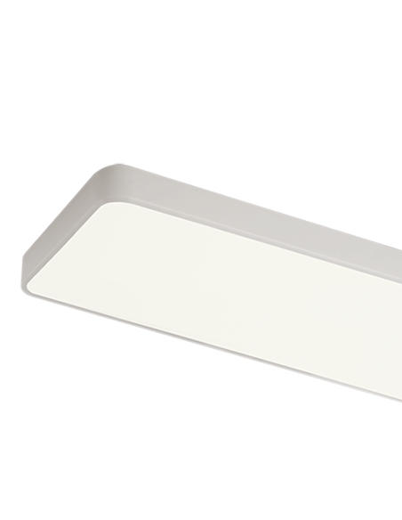 Plafón de techo LED rectangular 120cm Turin 55W blanco en 3000K o 4000K 4197Lm con o sin CASAMBI detalle