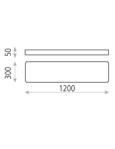 Plafonnier LED rectangulaire 120cm Turin 55W blanc en 3000K ou 4000K 4197Lm avec ou sans mesures CASAMBI