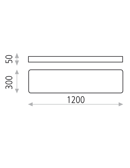 Plafonnier LED rectangulaire 120cm Turin 55W blanc en 3000K ou 4000K 4197Lm avec ou sans mesures CASAMBI