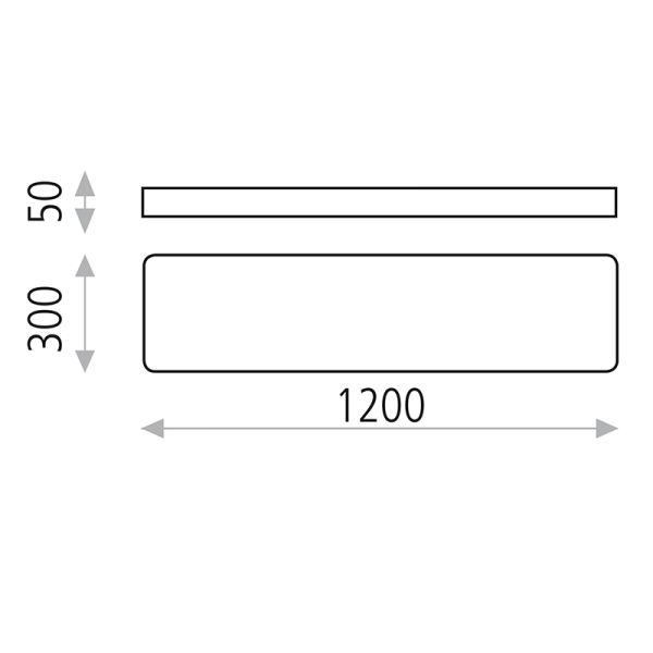 Plafón de techo LED rectangular 120cm Turin 55W blanco en 3000K o 4000K 4197Lm con o sin CASAMBI medidas