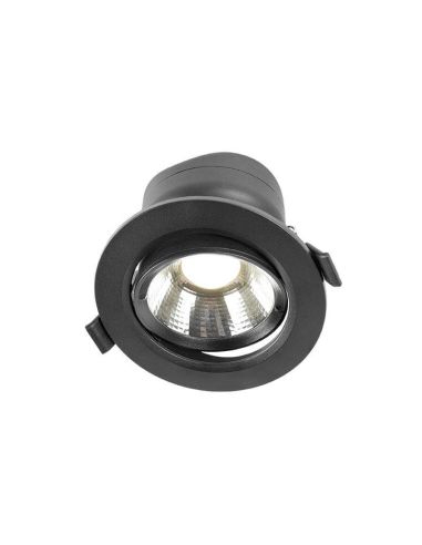 Foco negro empotrable orientable LED 6W - 50W Cambio color CCT Switch UGR 19 Triac Libertad 6 Adj. HoffLight | LeonLeds