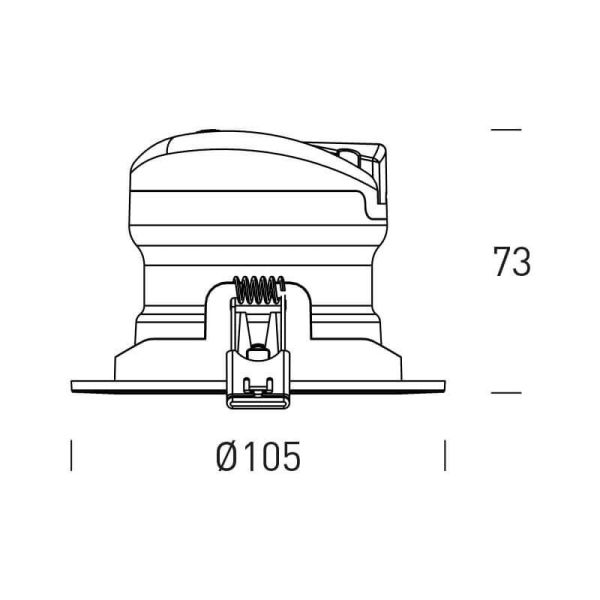 Dimensiones Foco Blanco orientable potente LED 9W - 70W Cambio color CCT Switch Triac Libertad 9 Adj. HoffLight | LeonLeds