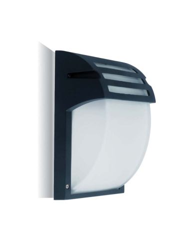 Aplique de Exterior Aluminio Negro mate Cristal Vtac V-tac 7076 Decorativo | LeonLeds Iluminación