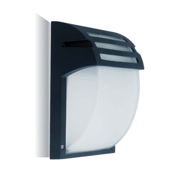 Aplique de Exterior Aluminio Negro mate Cristal Vtac V-tac 7076 Decorativo | LeonLeds Iluminación