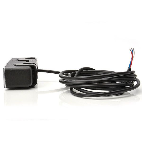 Trasero LED rectangular con Niebla y Marcha Atrás y Tulipa Transparente 12V-24V W101 | LeonLeds