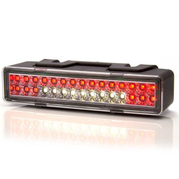 Trasero LED rectangular con Niebla y Marcha Atrás y Tulipa Transparente 12V-24V W101 | LeonLeds