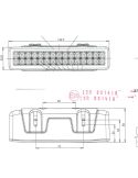 Medidas Trasero LED rectangular con Niebla y Marcha Atrás y Tulipa Transparente 12V-24V W101 | LeonLeds