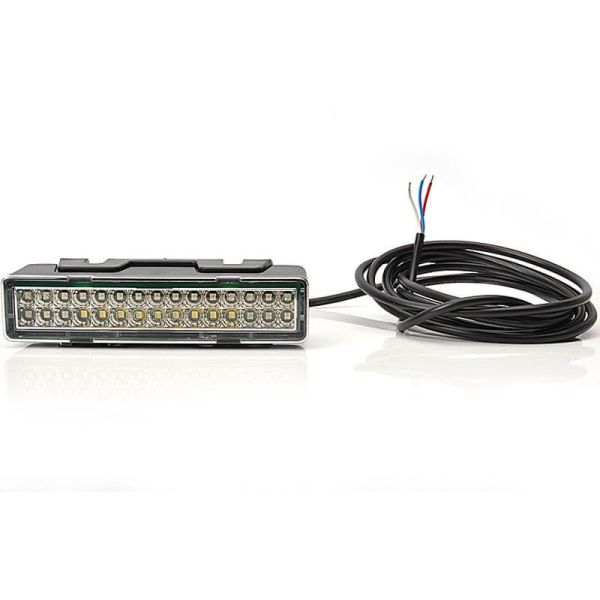 Trasero LED rectangular con Niebla y Marcha Atrás y Tulipa Transparente 12V-24V W101 | LeonLeds