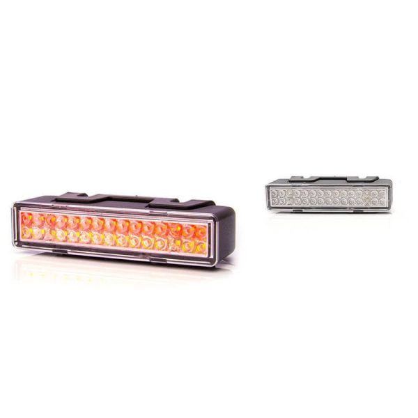 Piloto Trasero LED rectangular con 3 Funciones y Tulipa Transparente W98 12V-24V Was | LeonLeds