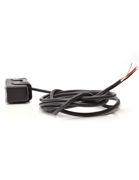 Piloto Trasero LED rectangular con 3 Funciones y Tulipa Transparente W98 12V-24V Was | LeonLeds