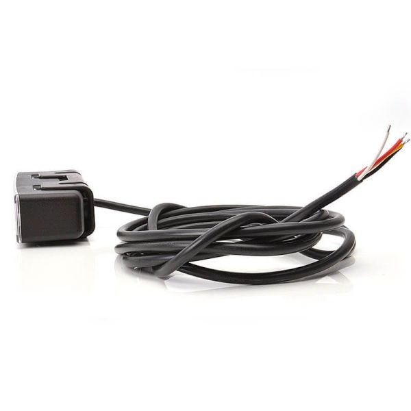 Piloto Trasero LED rectangular con 3 Funciones y Tulipa Transparente W98 12V-24V Was | LeonLeds