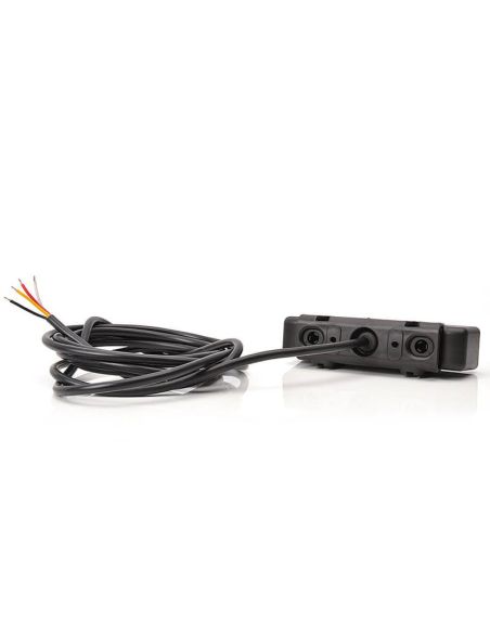 Piloto Trasero LED rectangular con 3 Funciones y Tulipa Transparente W98 12V-24V Was | LeonLeds