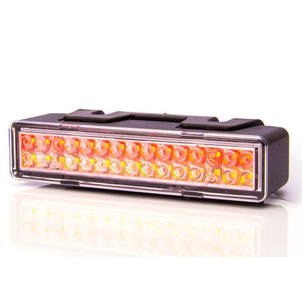 Piloto Trasero LED rectangular con 3 Funciones y Tulipa Transparente W98 12V-24V Was | LeonLeds