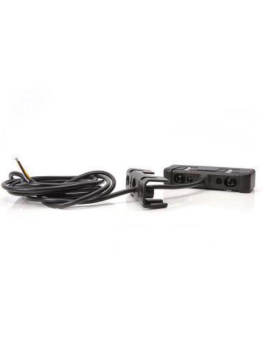 Piloto Trasero LED rectangular con 3 Funciones y Tulipa Transparente W98 12V-24V Was | LeonLeds