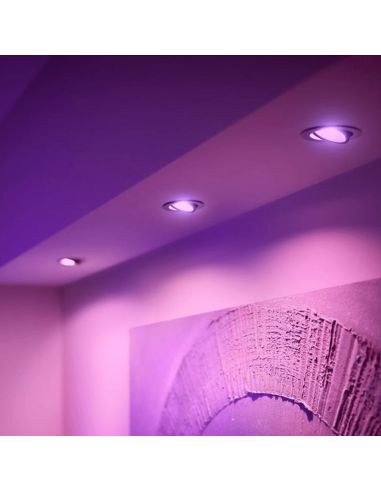 Pack de 3 focos inteligentes Centura aluminio Philips Hue luz blanca| LeonLeds