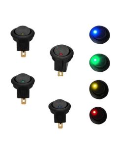 Interruptor negro con Luminoso para instalar en panel 20A 12v Monopolar Agropar | LeonLeds 2