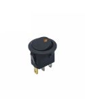 Interruptor preto com luz âmbar para instalação em painel Monopolar Agropar 20A 12v | LeonLeds