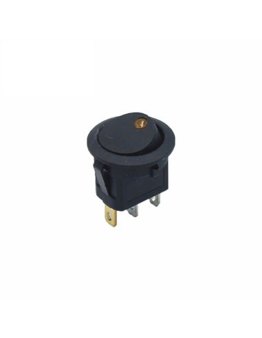 Interruptor negro con Luminoso Ambar para instalar en panel 20A 12v Monopolar Agropar | LeonLeds