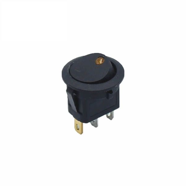 Interruptor preto com luz âmbar para instalação em painel Monopolar Agropar 20A 12v | LeonLeds