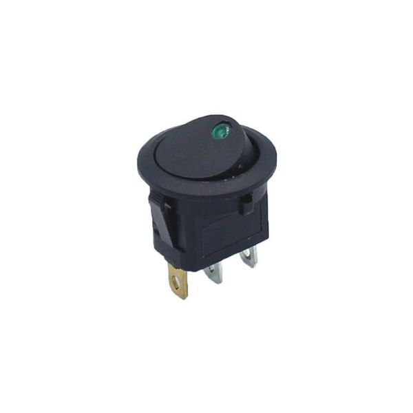 Interrupteur avec lumière verte pour installation dans un panneau monopolaire Agropar 20A 12v | LeonLeds