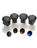 Interruptor negro con Luminoso para instalar en panel 20A 12v Monopolar Agropar | LeonLeds