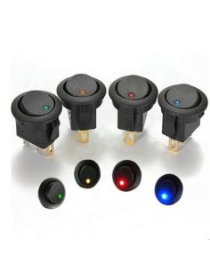 Interruptor negro con Luminoso para instalar en panel 20A 12v Monopolar Agropar | LeonLeds