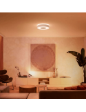 Plafón de techo LED inteligente Philips Hue Infuse M blanco luz cálida en salón