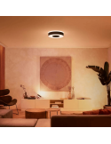 Plafón de techo LED inteligente Philips Hue Infuse M negro en un salón