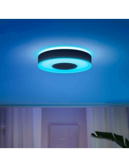 Plafón de techo LED inteligente Philips Hue Infuse M negro luz noir