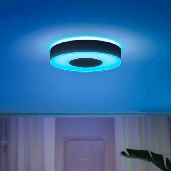 Plafón de techo LED inteligente Philips Hue Infuse M negro luz noir