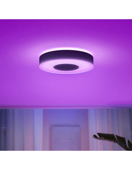Plafón de techo LED inteligente Philips Hue Infuse M negro luz rosa