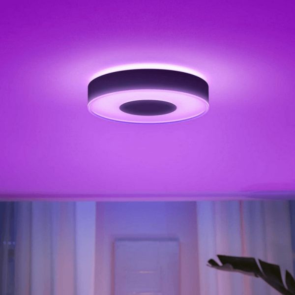 Plafón de techo LED inteligente Philips Hue Infuse M negro luz rosa