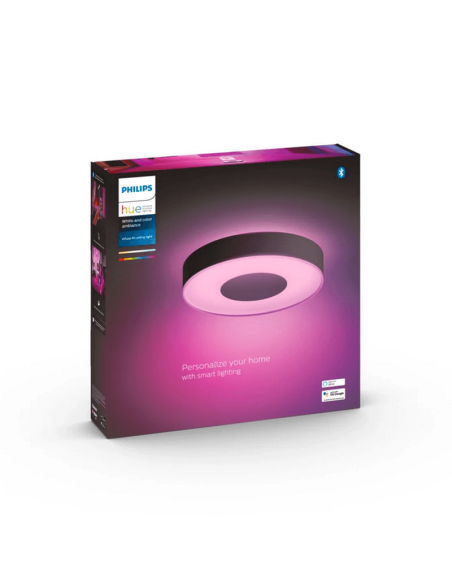 Plafón de techo LED inteligente Philips Hue Infuse M negro caja producto