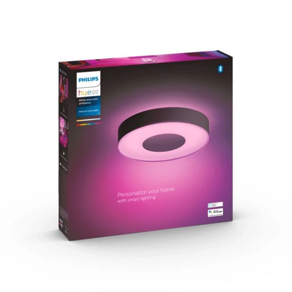 Plafón de techo LED inteligente Philips Hue Infuse M negro caja producto