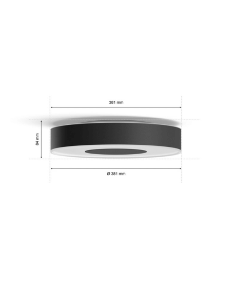 Plafón de techo LED inteligente Philips Hue Infuse M negro medidas producto