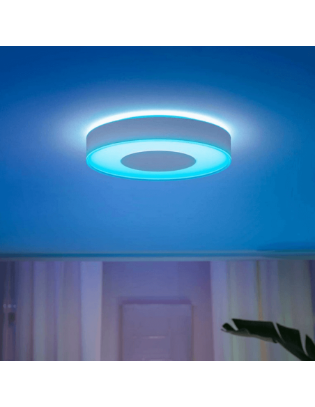 Plafón de techo LED inteligente Philips Hue Infuse L blanco detalle luz azul